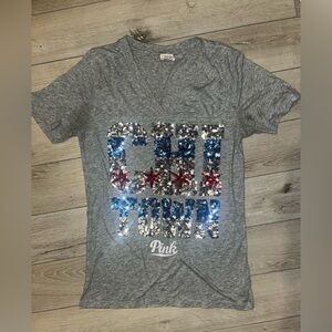 Gray Sequin Chi Town T-Shirt